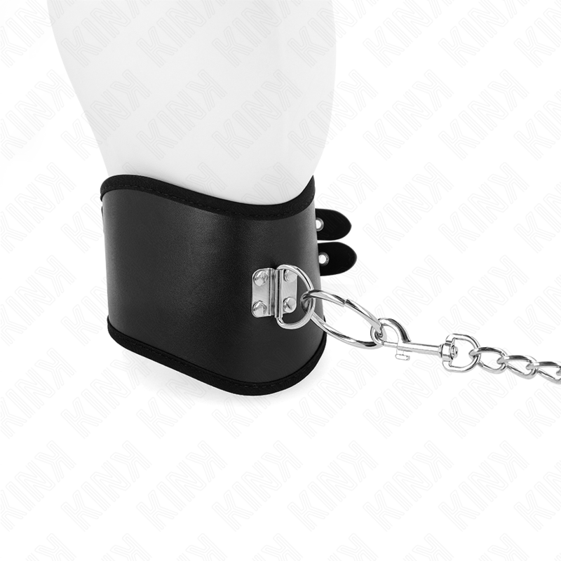 KINK - COLLAR WITH LEASH 65 CM WIDE BLACK ADJUSTABLE 40-55 CM X 10 CM