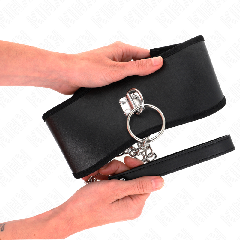 KINK - COLLAR WITH LEASH 65 CM WIDE BLACK ADJUSTABLE 40-55 CM X 10 CM