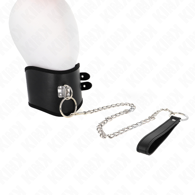KINK - COLLAR WITH LEASH 65 CM WIDE BLACK ADJUSTABLE 40-55 CM X 10 CM