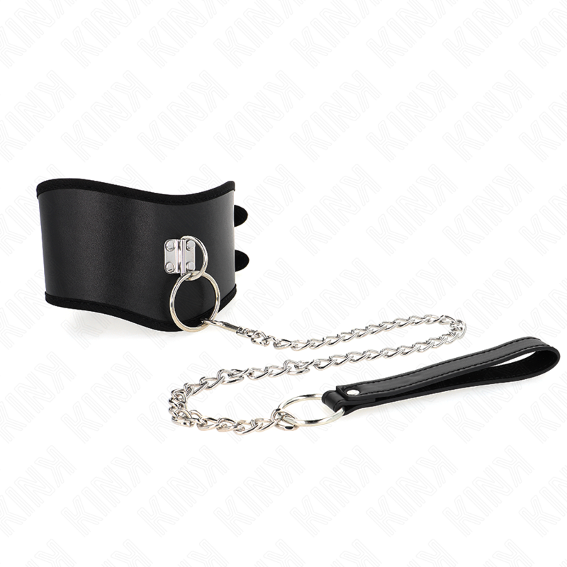 KINK - COLLAR WITH LEASH 65 CM WIDE BLACK ADJUSTABLE 40-55 CM X 10 CM