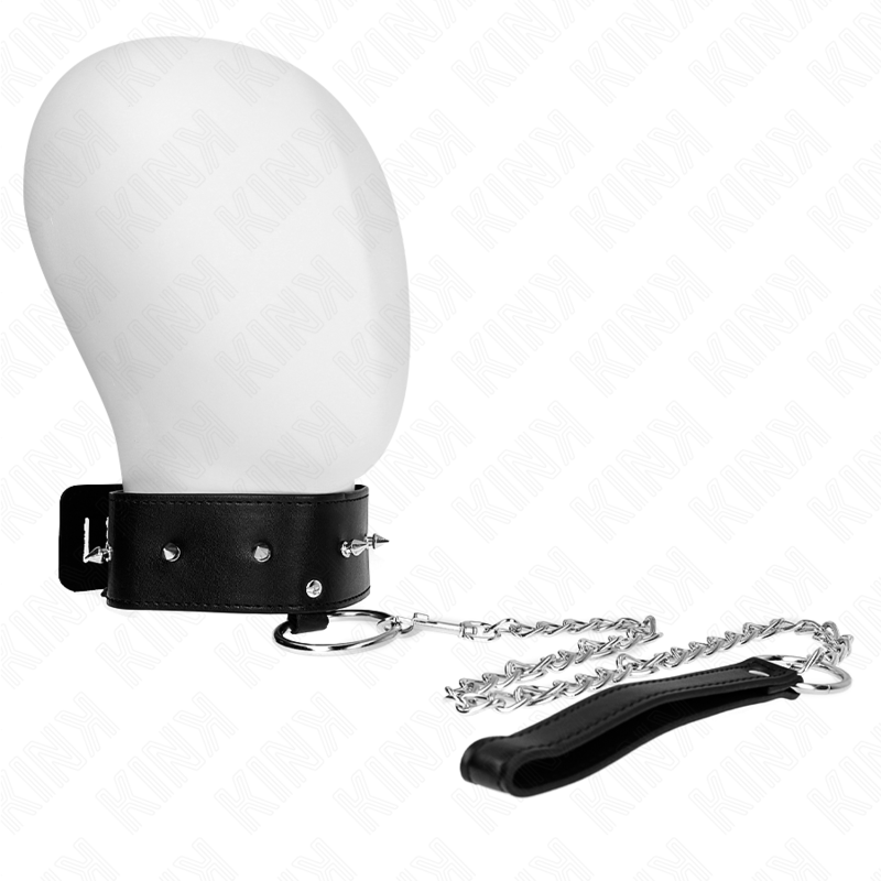 KINK - 65 CM SILVER STUDDED LEASH COLLAR MODEL 2 ADJUSTABLE 36-43 CM X 5 CM