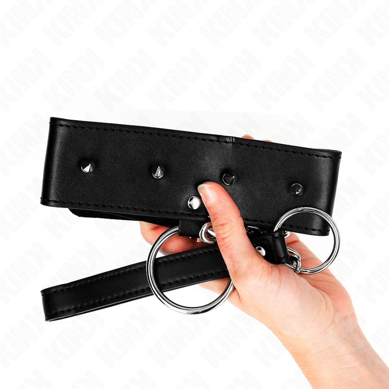 KINK - 65 CM SILVER STUDDED LEASH COLLAR MODEL 2 ADJUSTABLE 36-43 CM X 5 CM