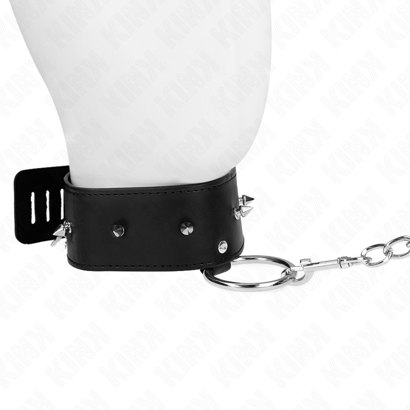 KINK - 65 CM SILVER STUDDED LEASH COLLAR MODEL 2 ADJUSTABLE 36-43 CM X 5 CM