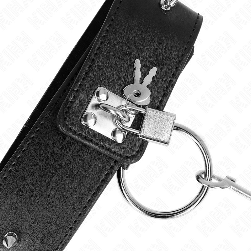 KINK - 65 CM SILVER STUDDED LEASH COLLAR MODEL 2 ADJUSTABLE 36-43 CM X 5 CM