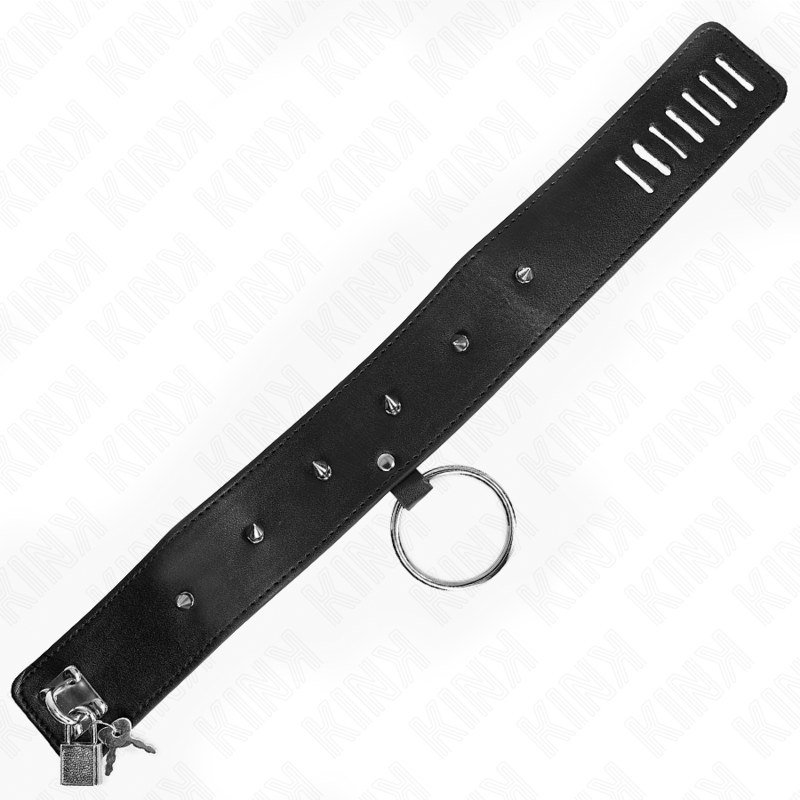 KINK - 65 CM SILVER STUDDED LEASH COLLAR MODEL 2 ADJUSTABLE 36-43 CM X 5 CM