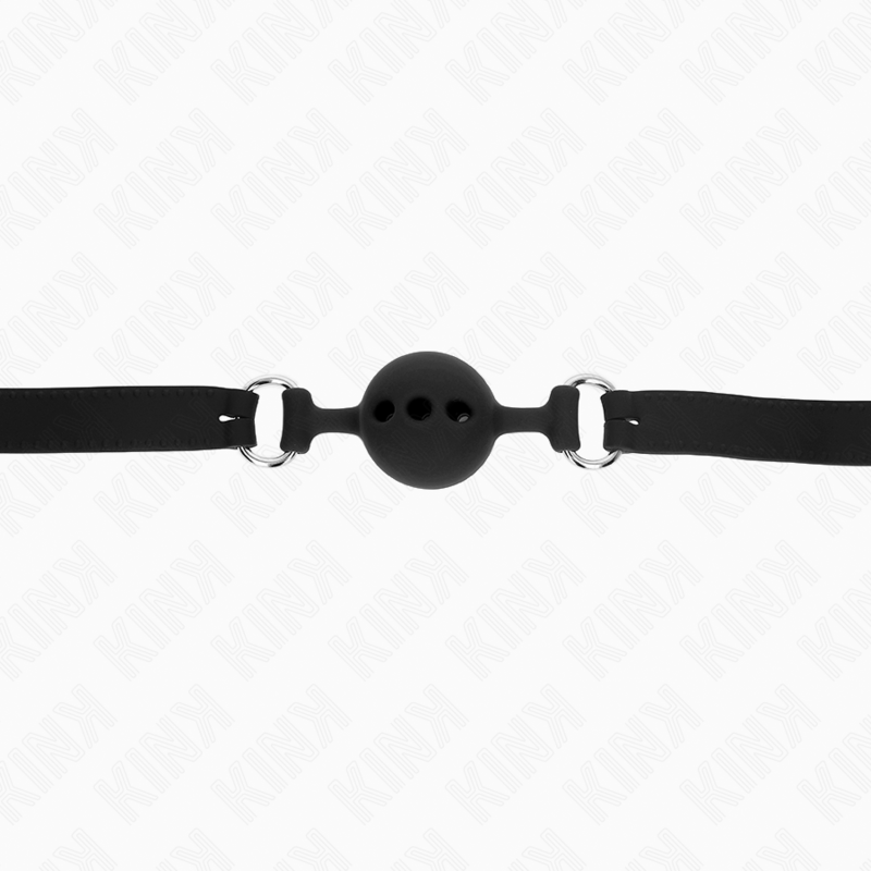 KINK - GAG 55 x 2 CM BALL 4 CM FULL SILICONE SIZE S BLACK ADJUSTABLE 35-51 CM