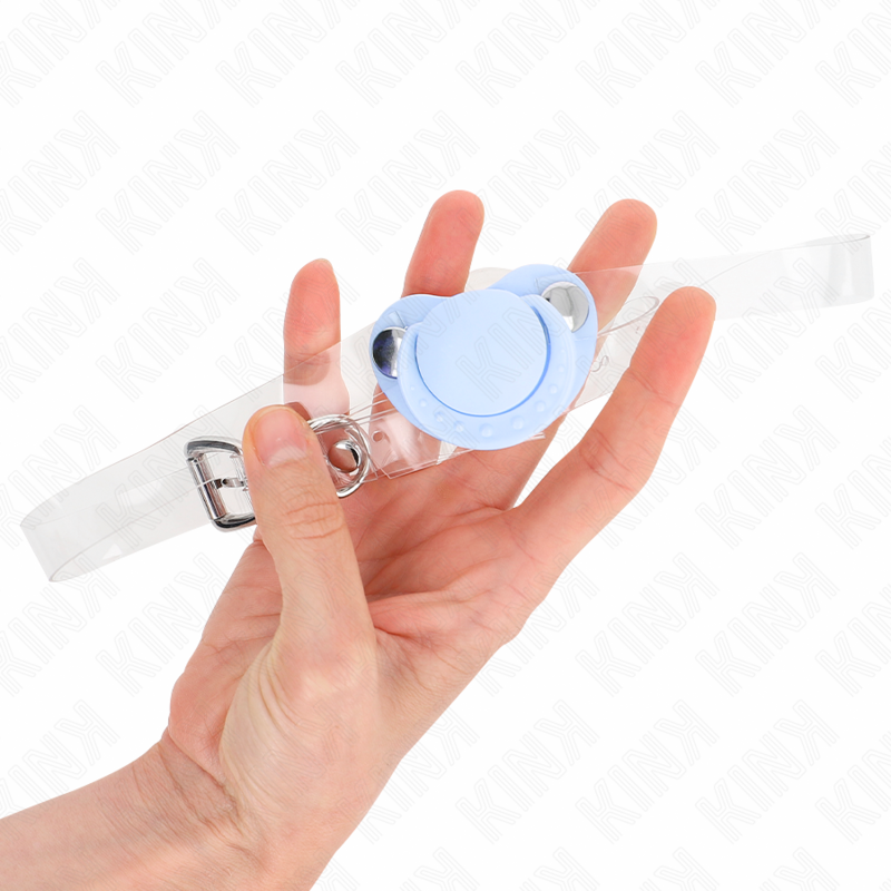 KINK - PACIFIER-SHAPED GAG 5.5 x 4 CM LIGHT BLUE ADJUSTABLE 43-60 CM