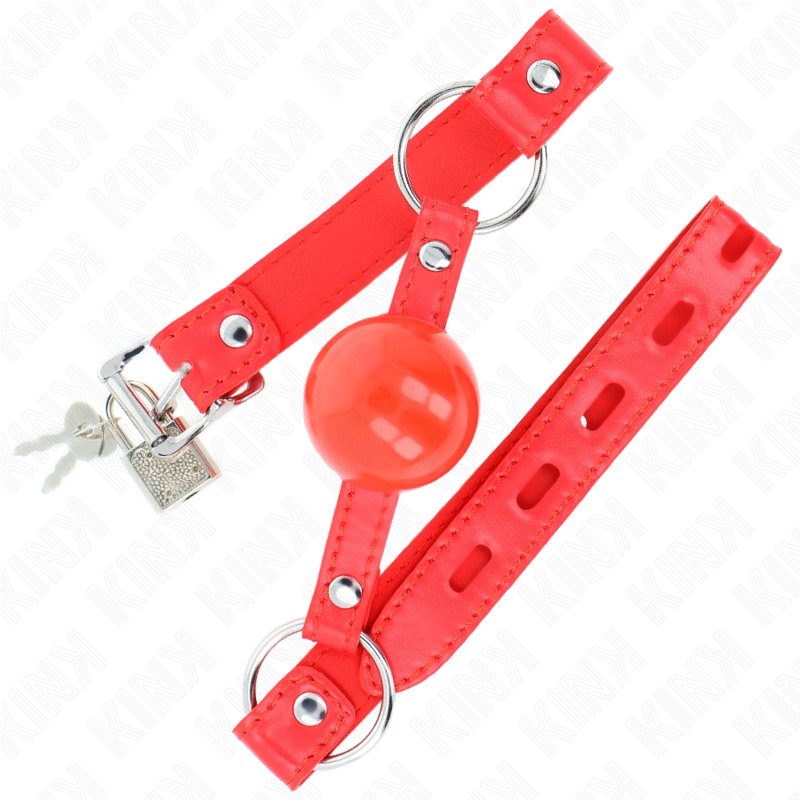 KINK - 4 CM TPE BALL GAG WITH RED LOCK 60 x 2 CM
