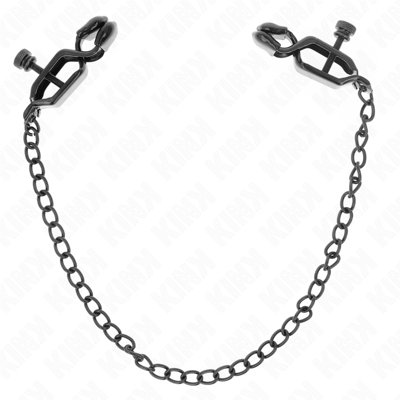 KINK - BLACK FLAT NIPPLE CLAMPS WITH BLACK CHAIN 30 CM