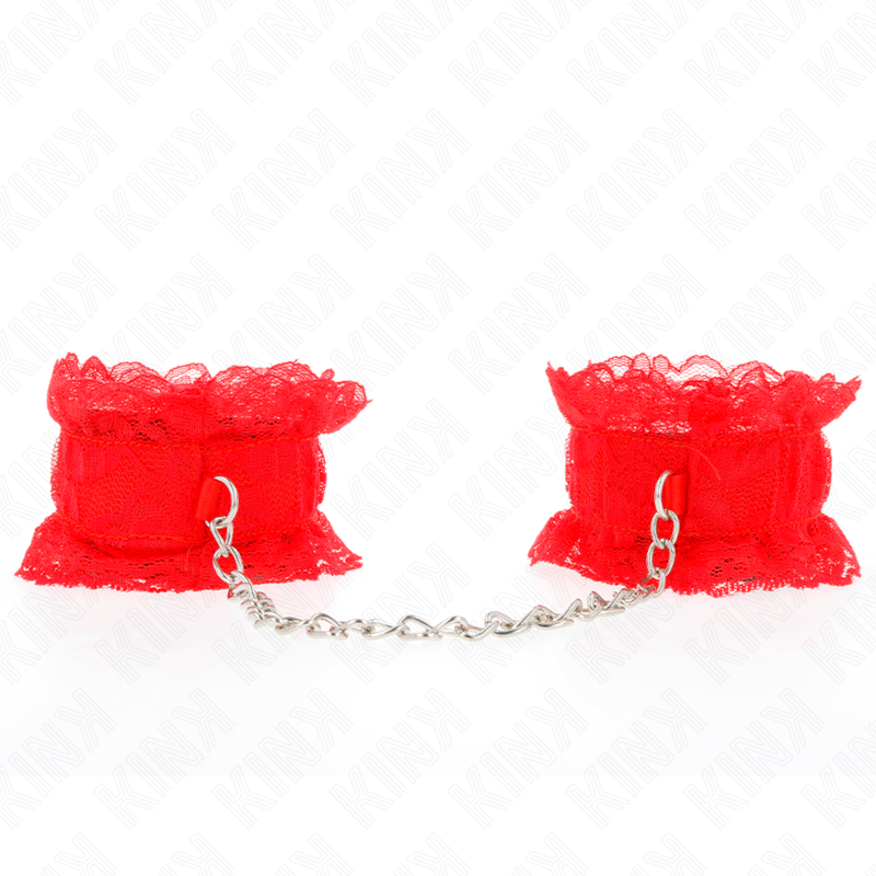 KINK - RED LACE ELASTIC WRISTBANDS