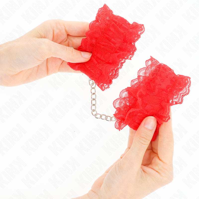 KINK - RED LACE ELASTIC WRISTBANDS