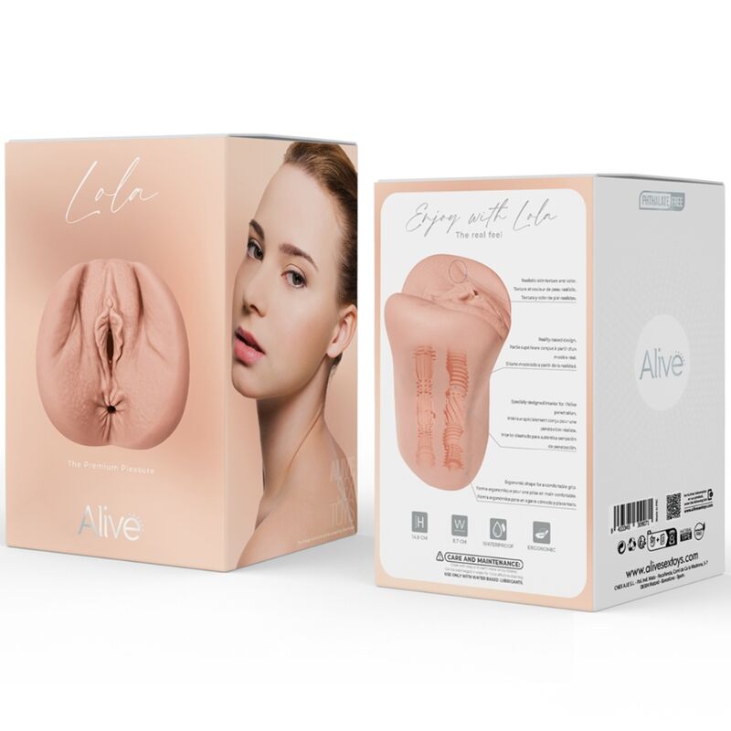 ALIVE - LOLA DOUBLE MALE MASTURBADOR VAGINA & ANUS SUPER REALISTIC NATURAL