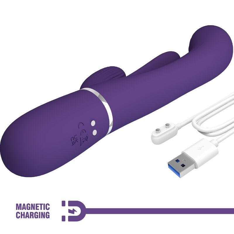 PRETTY LOVE - SHANIA TRIPLE MULTIFUNCTION RABBIT VIBRATOR PURPLE
