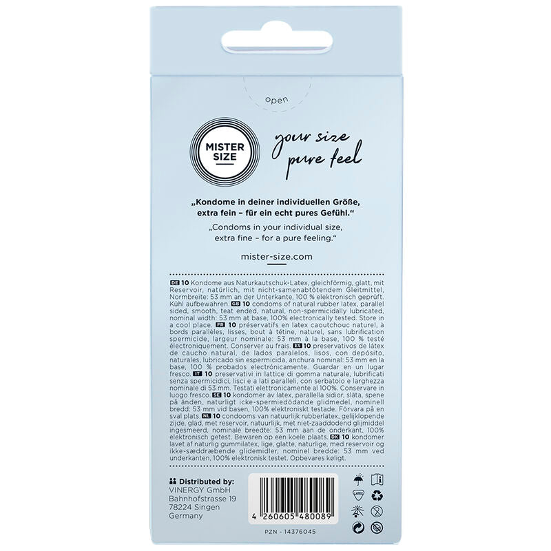MISTER SIZE - CONDOMS SIZE M 53 MM (10 UNITS)