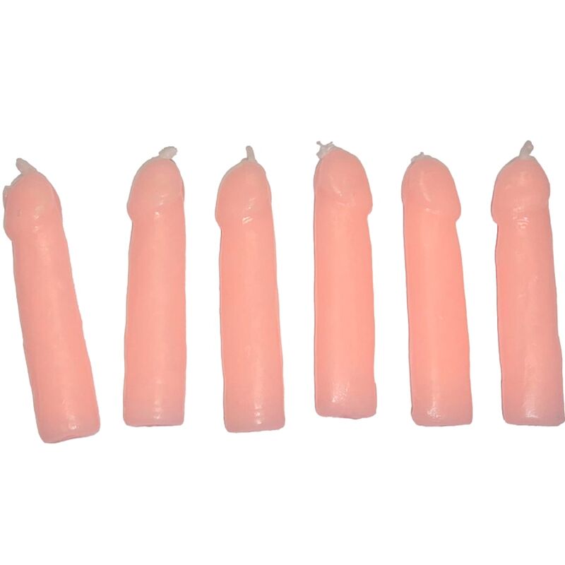 SPICY DEVIL - 6 FLESH PENIS SHAPED CANDLES
