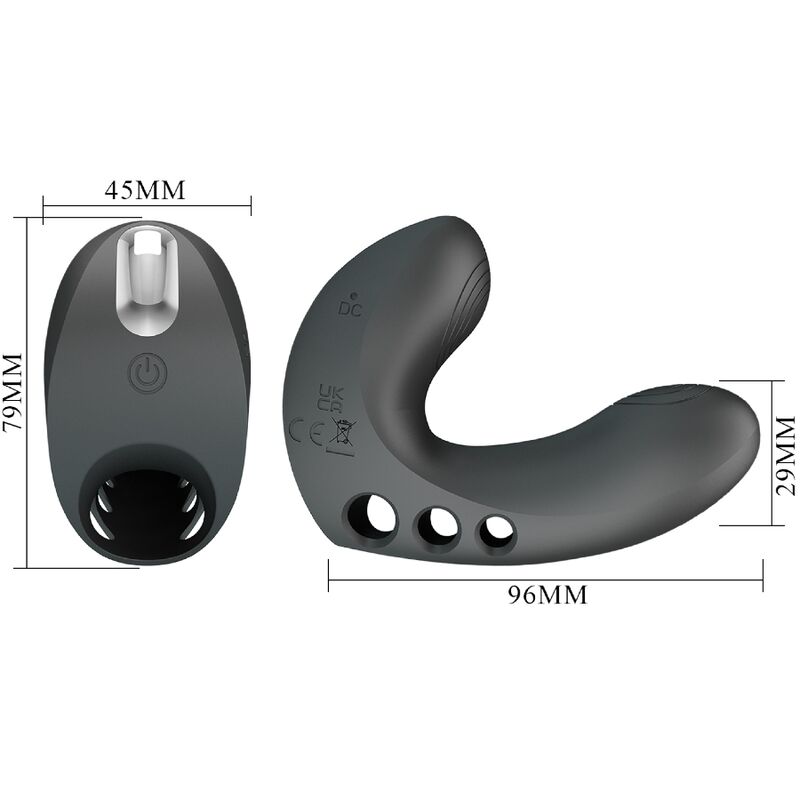 PRETTY LOVE - CAMELLIA FINGER VIBRATOR 7 VIBRATIONS BLACK