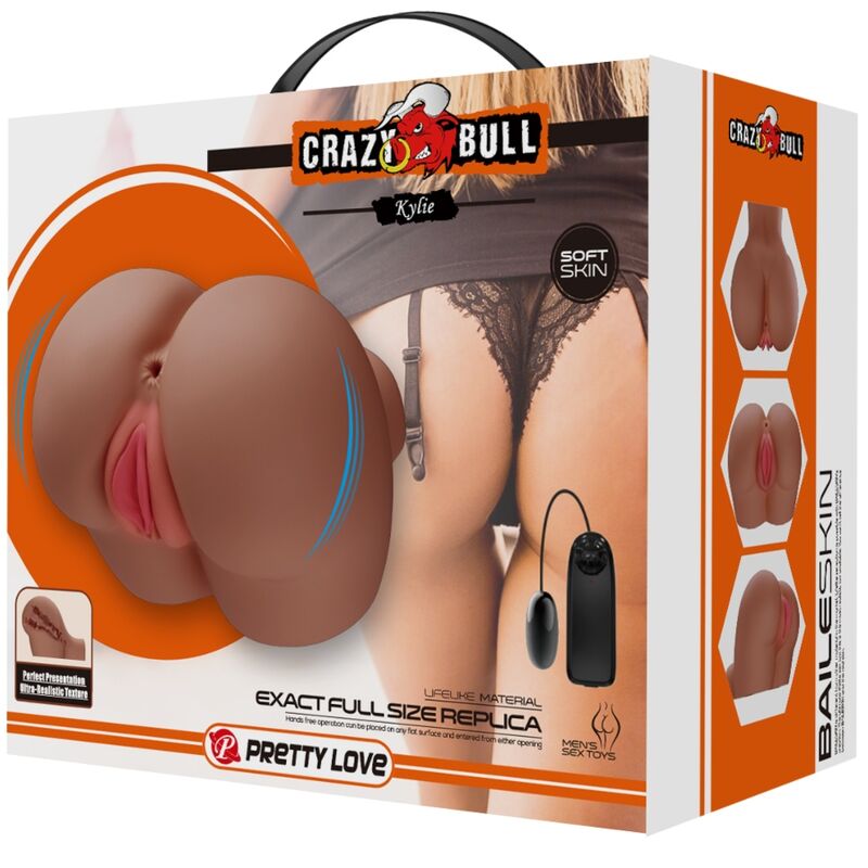 CRAZY BULL - KYLIE REAR VIBRATOR WITH REALISTIC NATURAL VAGINA AND ANUS REMOTE CONTROL