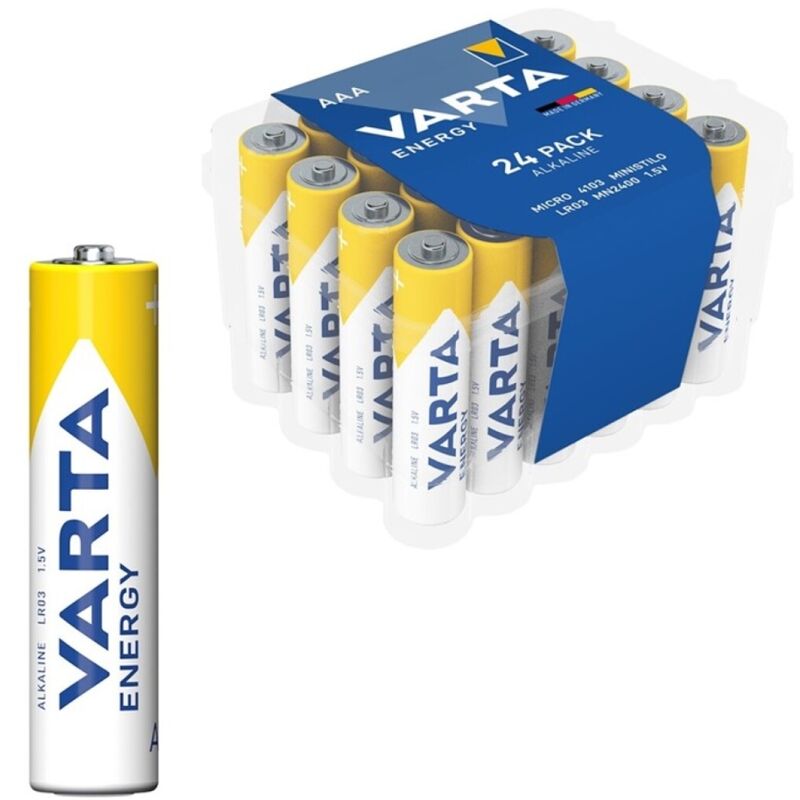 VARTA - ENERGY ALKALINE BATTERY AAA LR03 PACK * 24 BATTERIES