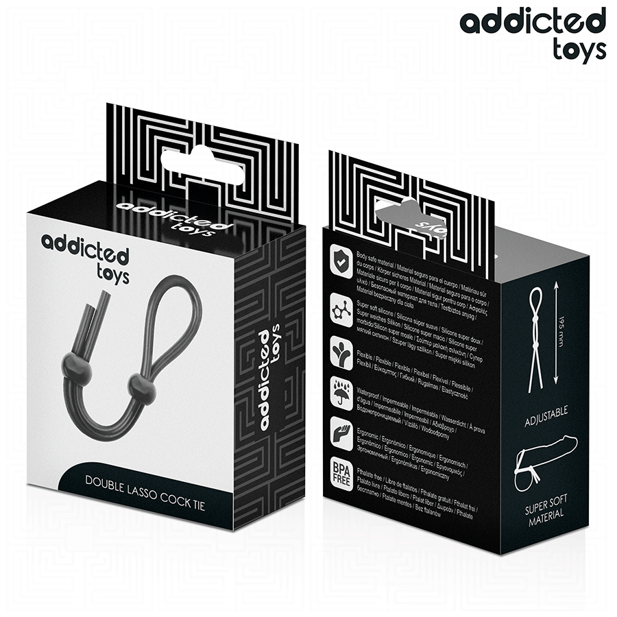 ADDICTED TOYS - CUERDA SILICONA PARA EL PENE DE LAZO DOBLE