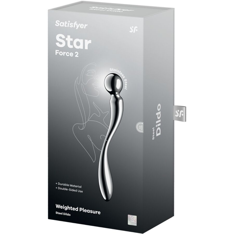 SATISFYER - STAR FORCE 2 DILDO ACERO INOXIDABLE DOBLE USO