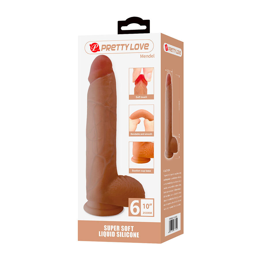 PRETTY LOVE - MENDEL DILDO REALÍSTICO CON VENTOSA 25.5 CM -Ø- 5.6 CM
