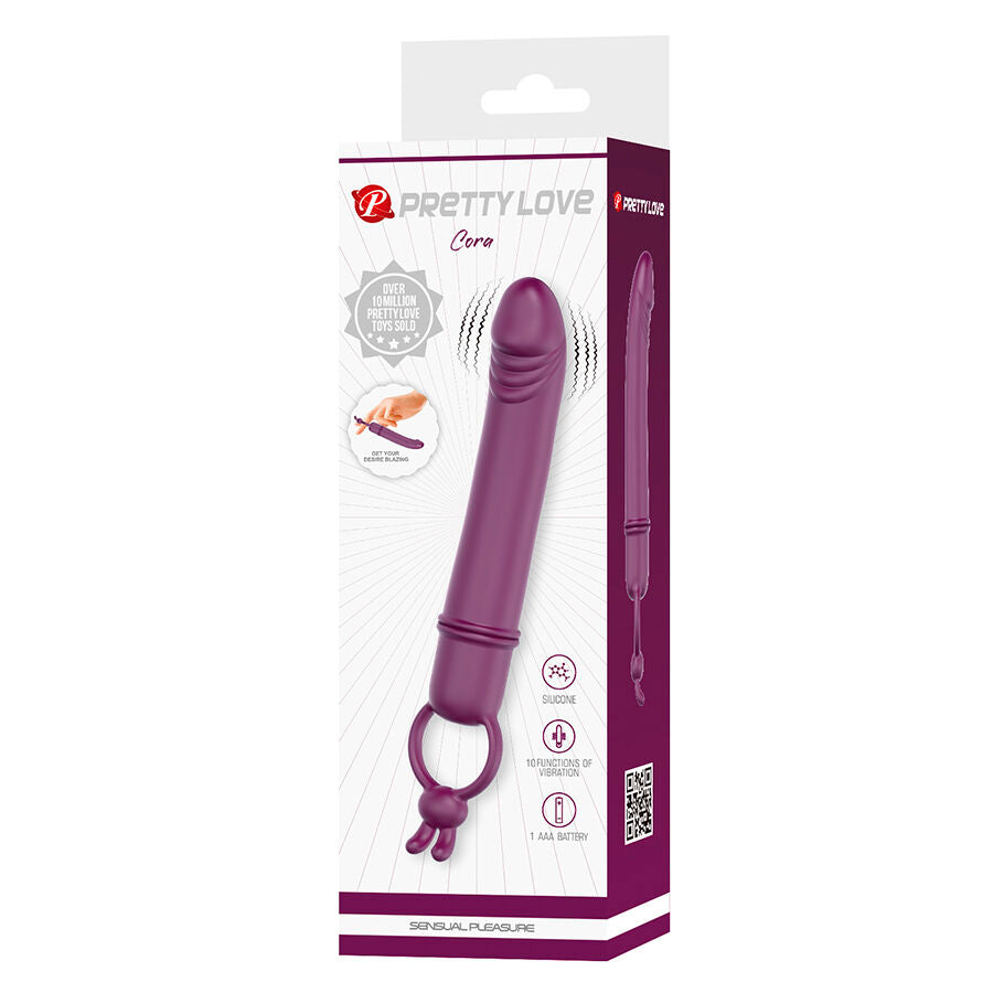 PRETTY LOVE - CORA VIBRADOR FORMA PENE CON ANILLO DE SUJECIÓN