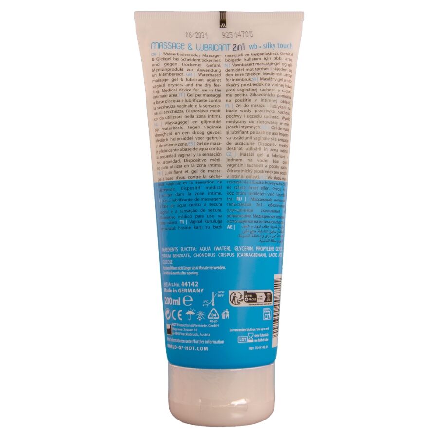 HOT - MASSAGE & GLIDE GEL 2 EN 1 TACTO SEDOSO 200 ML