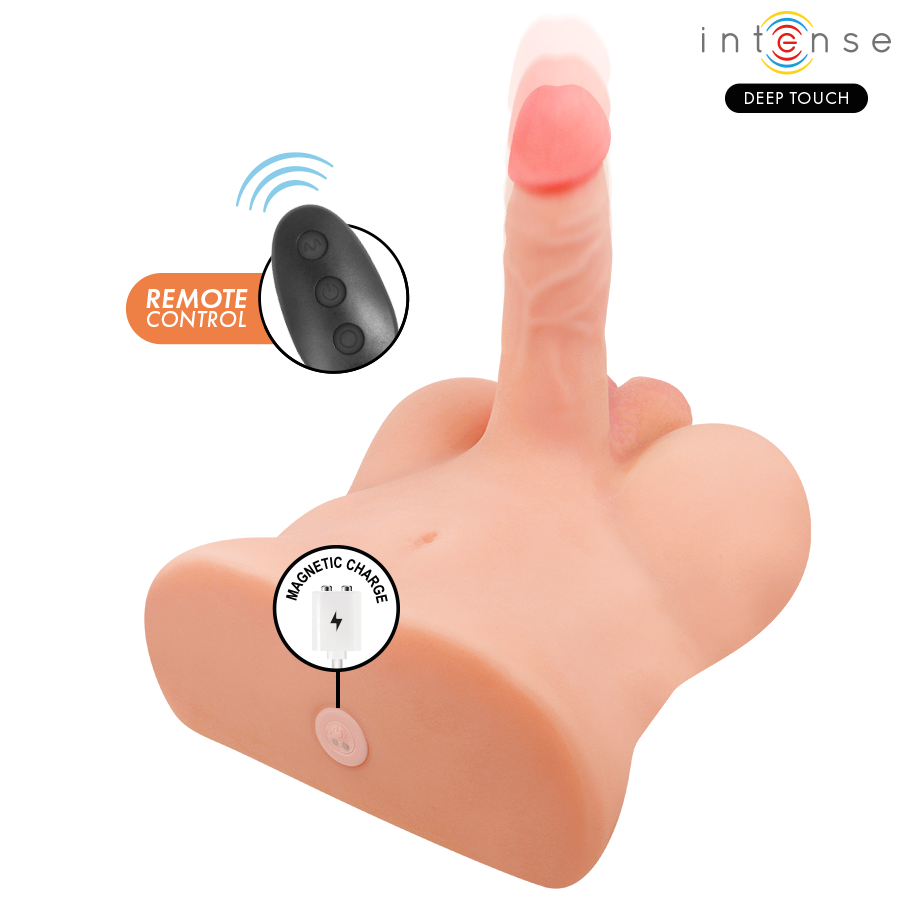 INTENSE DEEP TOUCH - DAMIEN MASTURBADOR DILDO REALÍSTICO CON VIBRACIÓN Y EMPUJE CONTROL REMOTO