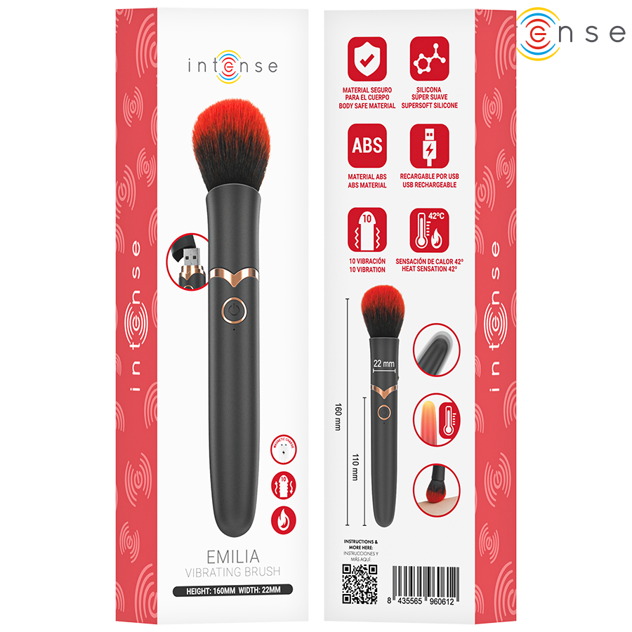 INTENSE - EMILIA VIBRADOR BROCHA CON EFECTO CALOR 16 CM