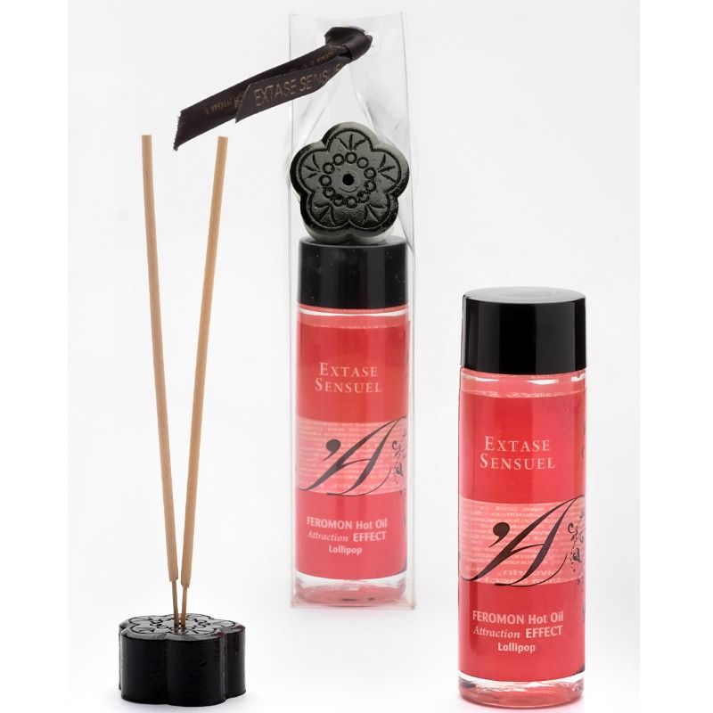 EXTASE SENSUAL - HEAT EFFECT MASSAGE OIL WITH PHEROMONES LOLLIPOP 100 ML