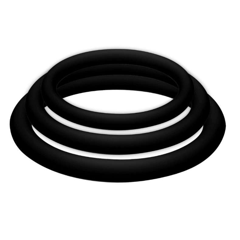 JOYDIVISION POTENZDUO - PLUS PACK OF 3 BLACK PENIS RINGS - S, M, L