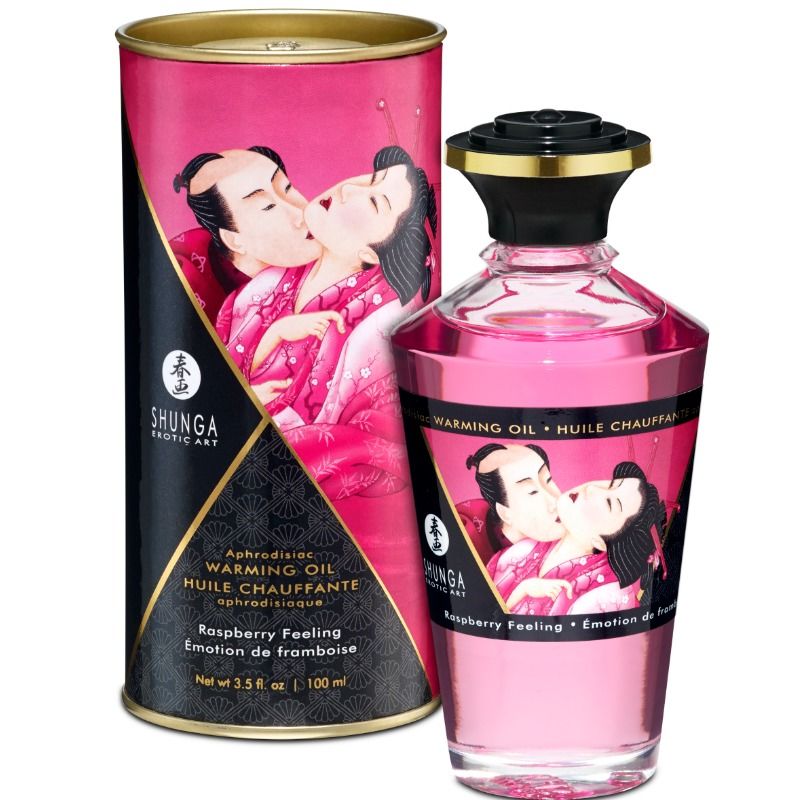 SHUNGA - WARMING EFFECT MASSAGE OIL INTENSE RASPBERRY FLAVOR 100 ML