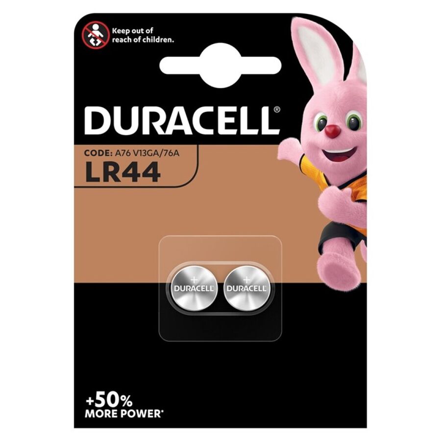 DURACELL - ALKALINE BUTTON BATTERY LR44 1.5V BLISTER*2