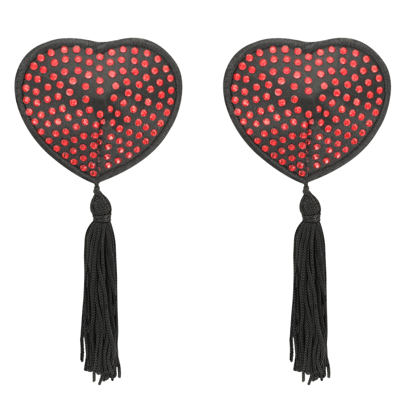 COQUETTE CHIC DESIRE - RED / BLACK NIPPLE COVERS