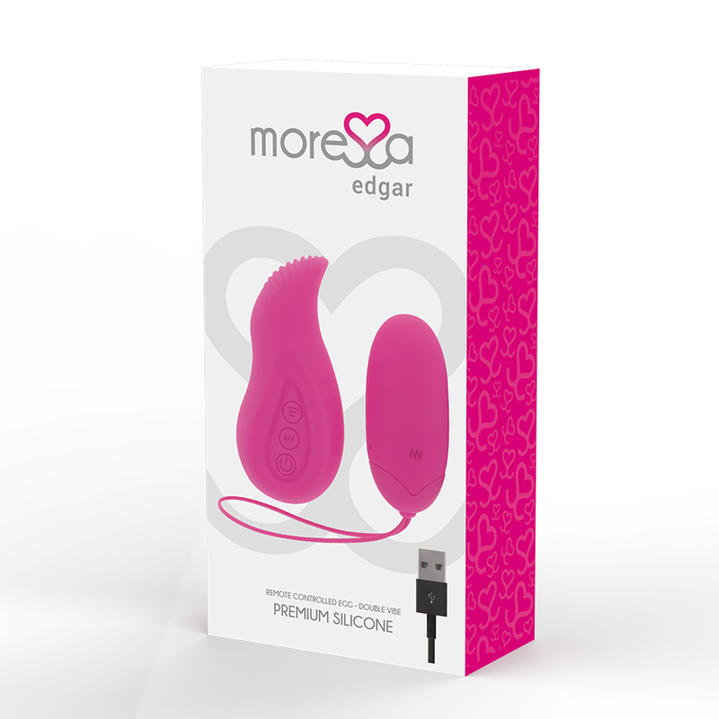 MORESSA - EDGAR DUO SET REMOTE EGG AND CONTROL WITH BUILT-IN VIBRATION PREMIUM SILICONE REMOTE CONTROL