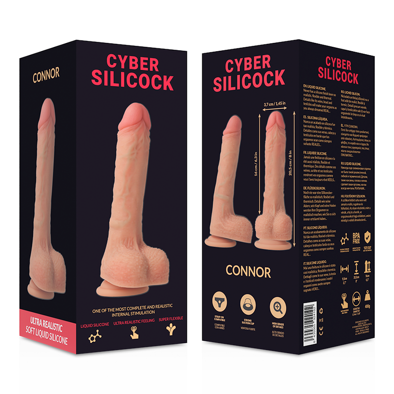 CYBER SILICOCK - CONNOR LIQUID SILICONE HARNESS 20.5 CM -O- 3.7 CM
