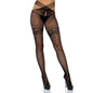 LEG AVENUE - Fishnet Stockings with Opening and Lace Trim on the Thigh - One Size