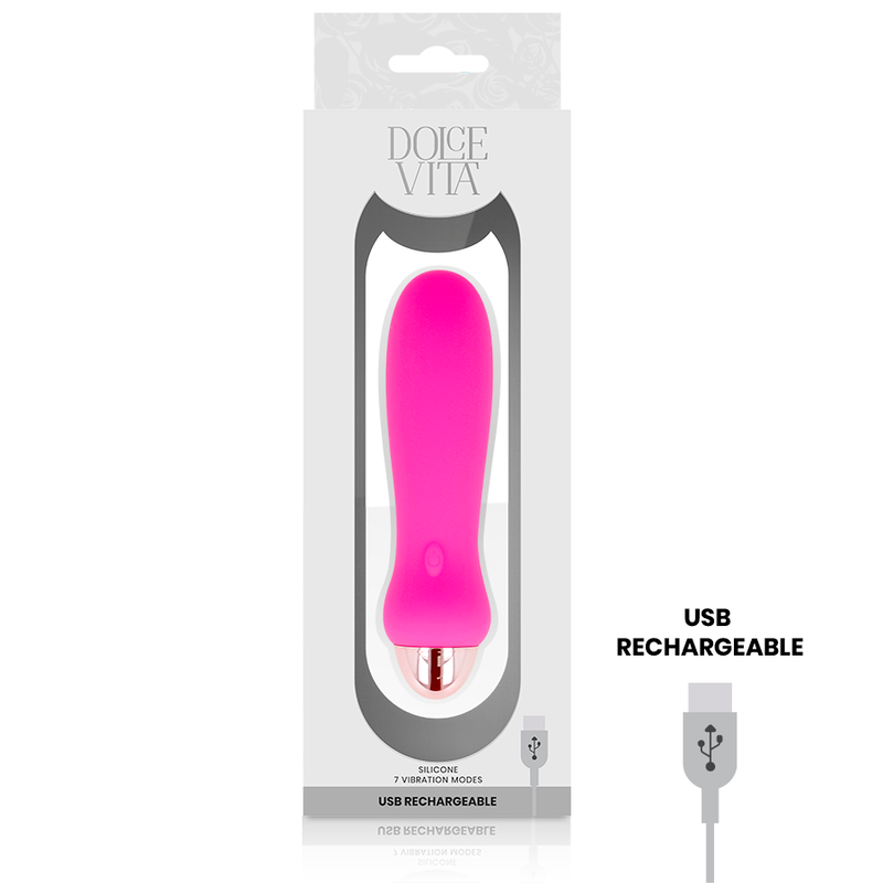 DOLCE VITA - PINK FIVE RECHARGEABLE VIBRATOR 7 SPEEDS