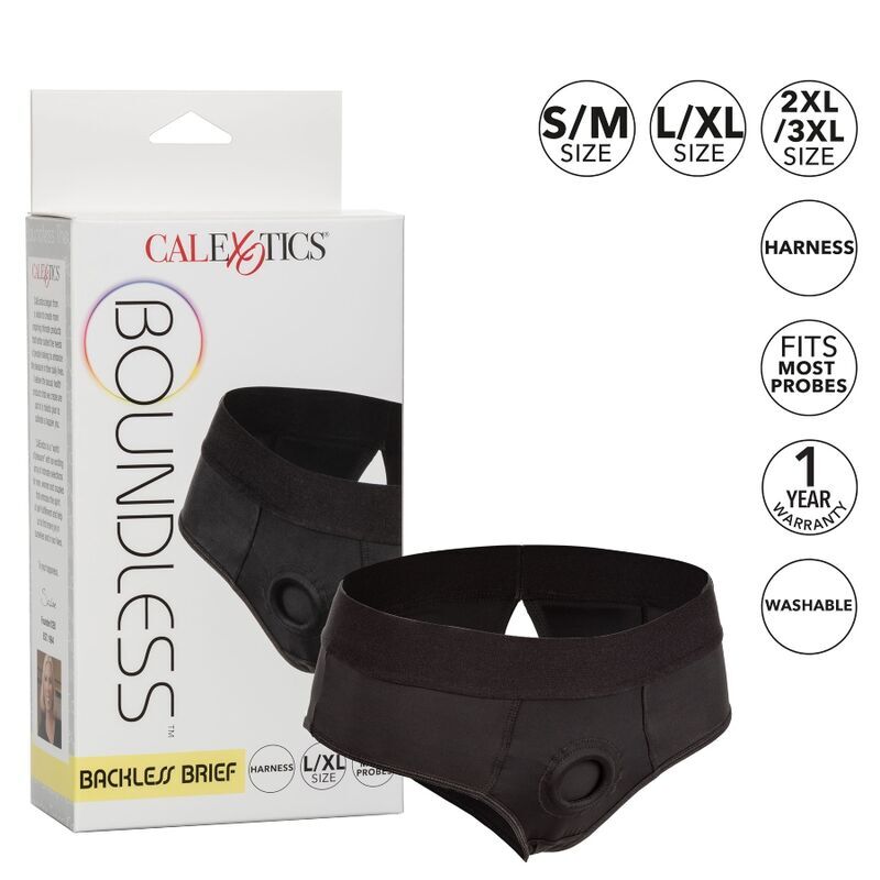CALEXOTICS - BOUNDLESS HARNESS BRIEF WITH BACK OPENING S/M