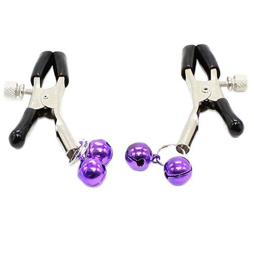 OHMAMA FETISH - LILAC NIPPLE CLAMPS WITH BELL