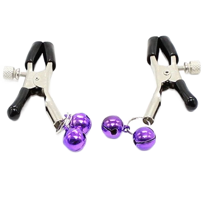 OHMAMA FETISH - LILAC NIPPLE CLAMPS WITH BELL
