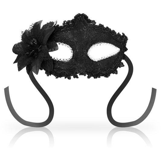 OHMAMA - VENETIAN STYLE SIDE FLOWER ANTIZAZ MASKS - BLACK