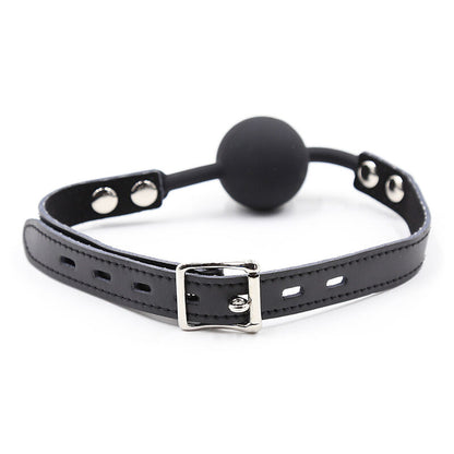 OHMAMA FETISH - SILICONE GAG WITH LEATHER STRAP (LOCK INCLUDED)