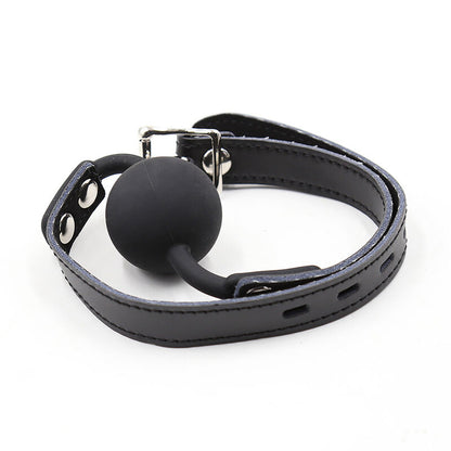 OHMAMA FETISH - SILICONE GAG WITH LEATHER STRAP (LOCK INCLUDED)