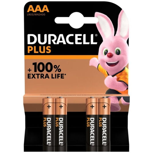 DURACELL - PLUS POWER 100 AAA ALKALINE BATTERY LR03 BLISTER*4