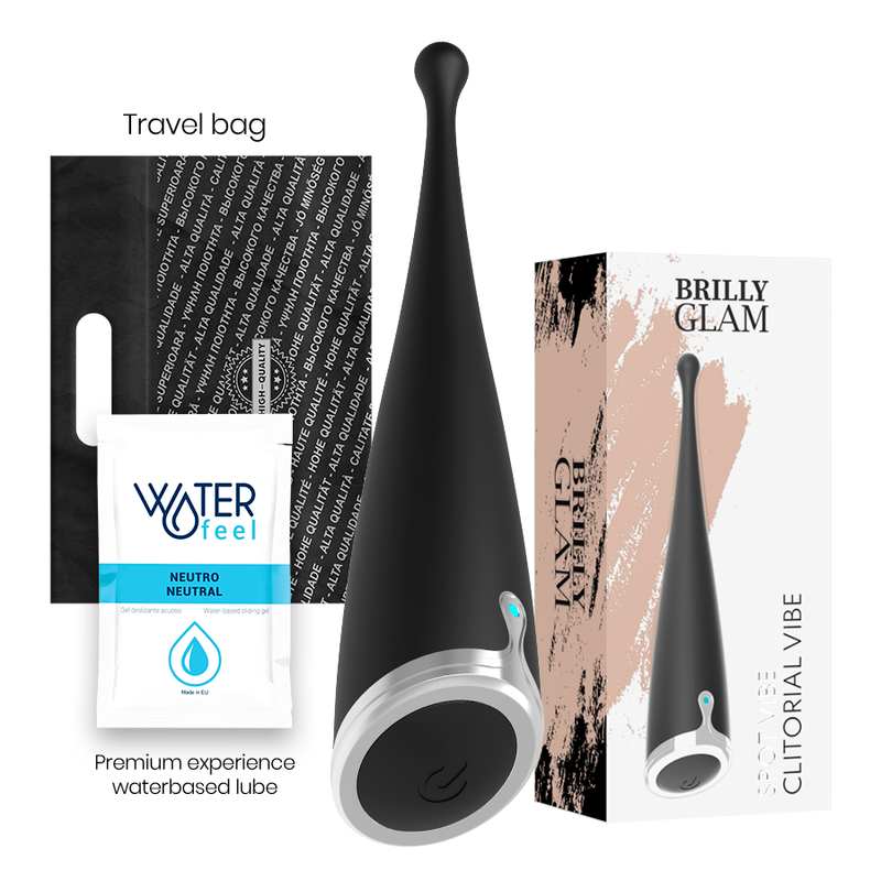 BRILLY GLAM - SPOT VIBE ORGASMIC CLITORAL VIBRATOR SILICONE BLACK