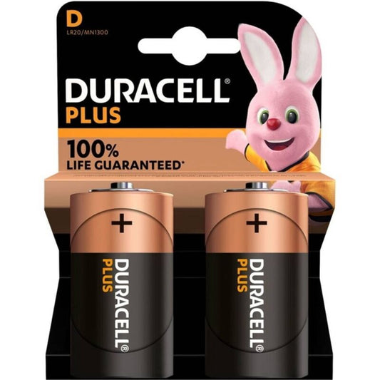 DURACELL - PLUS POWER 100 ALKALINE BATTERY D LR20 BLISTER*2