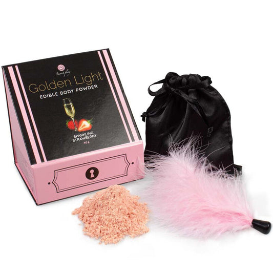 SECRETPLAY - GOLDEN LIGHT KIT EDIBLE POWDER AND STRAWBERRY &amp; CAVA PEN