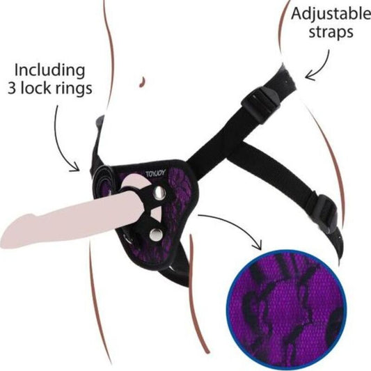 GET REAL - STRAP-ON LACE HARNES PURPLE