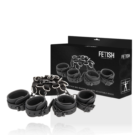 FETISH SUBMISSIVE - LUXURY BED BONDAGE SET WITH NEOPRENE LINING